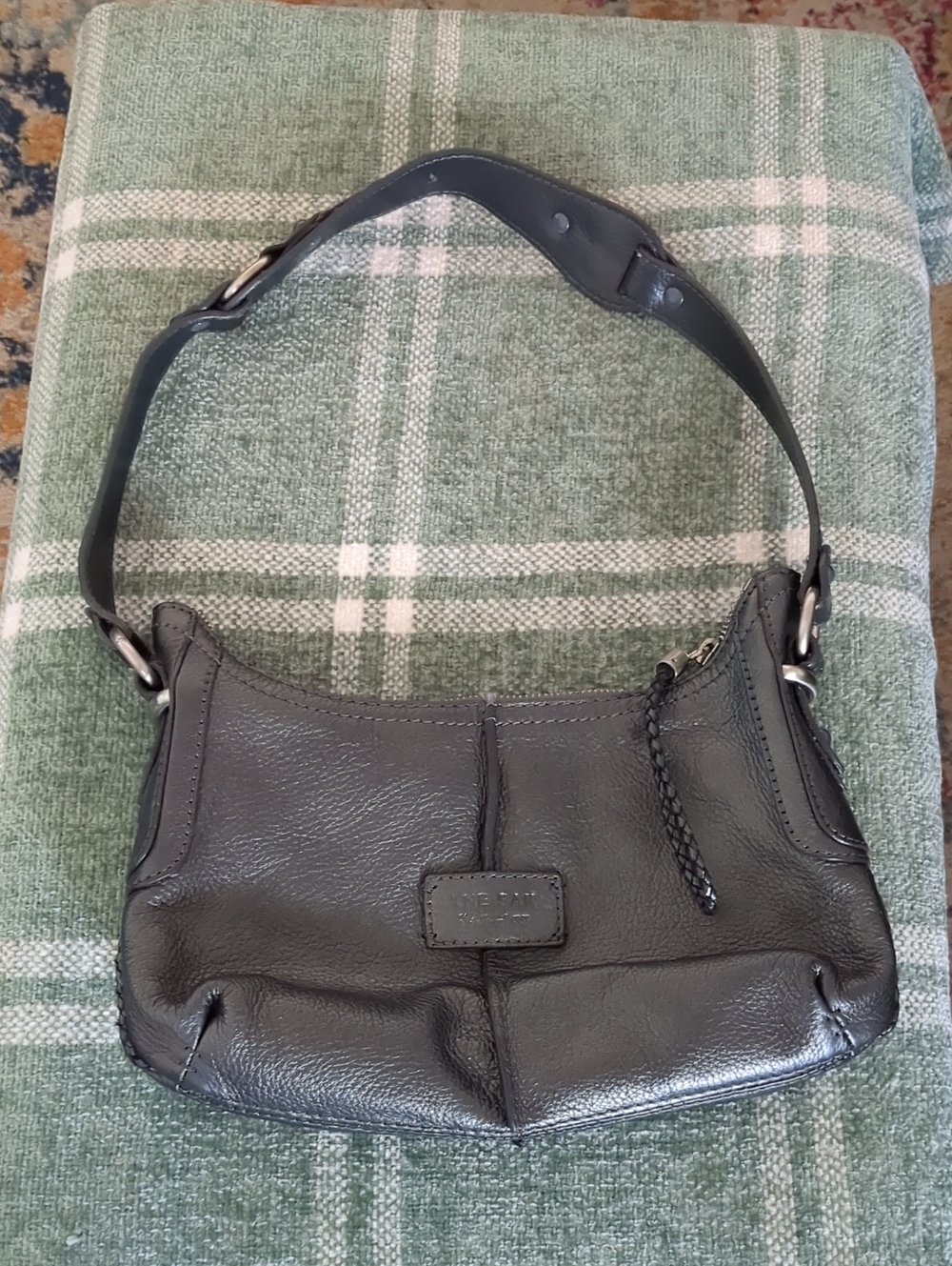 The Sak Pewter Leather Shoulder Bag Y2K